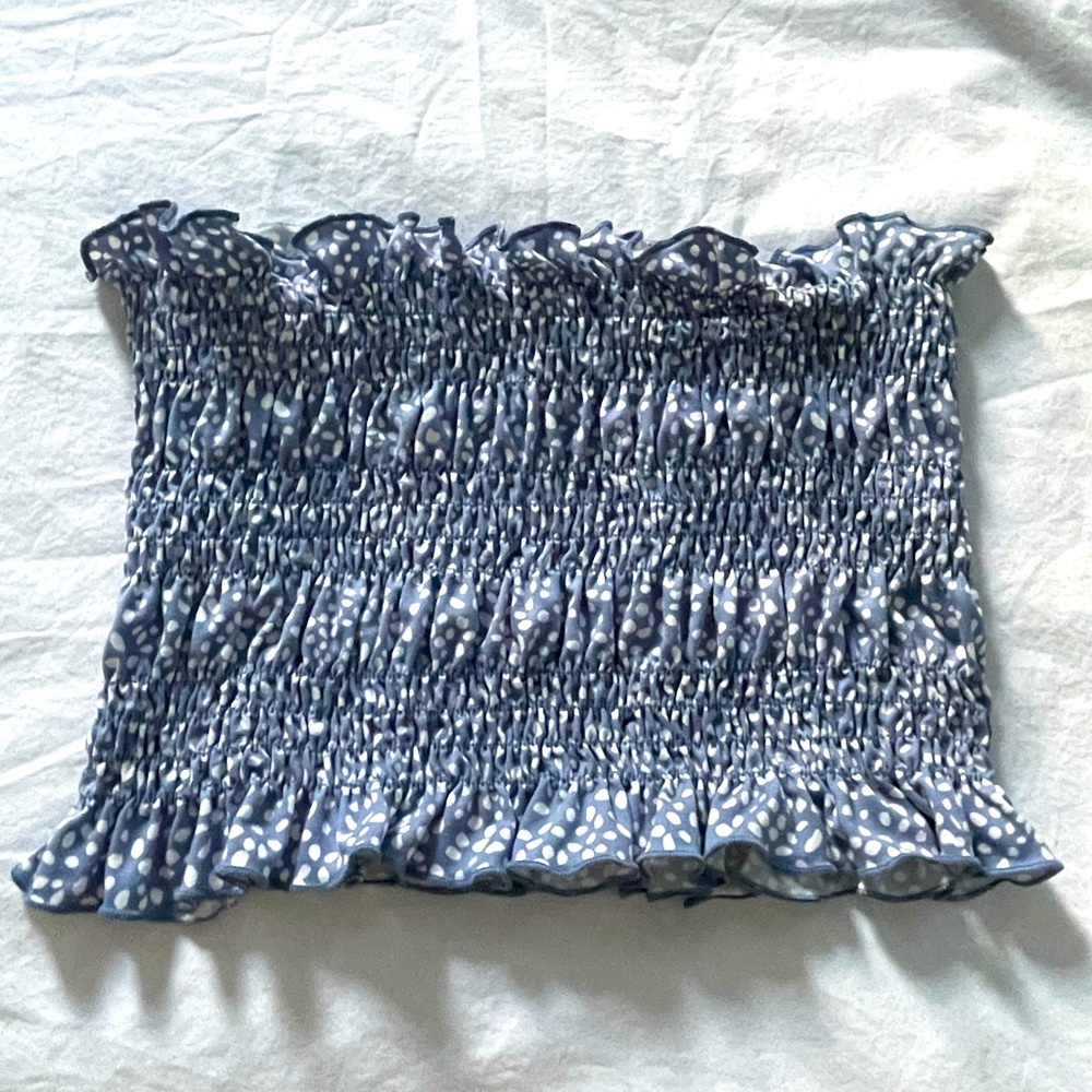 Ruffled tube top from Cattivo Nantucket, size L (fits M too)